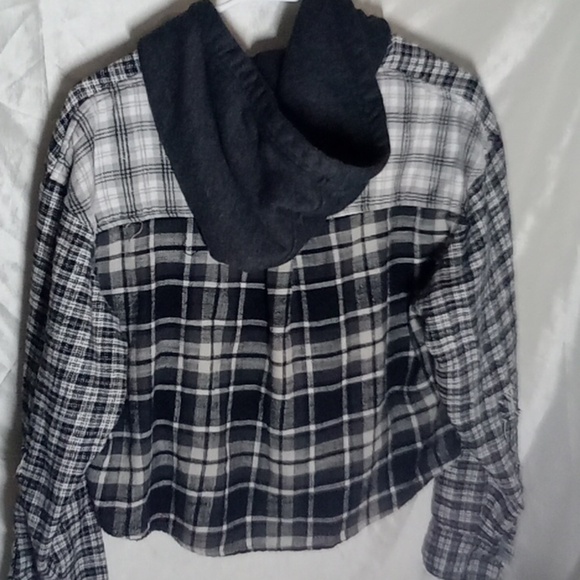 American eagle flannel hooded crop top Y2k - Picture 6 of 6